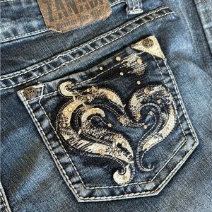 Zanadi Women’s Jeans with Heart Embroidery on Back Pockets